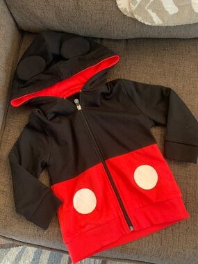 Kids Black & Red Character Zip Hoodie Sweatshirt